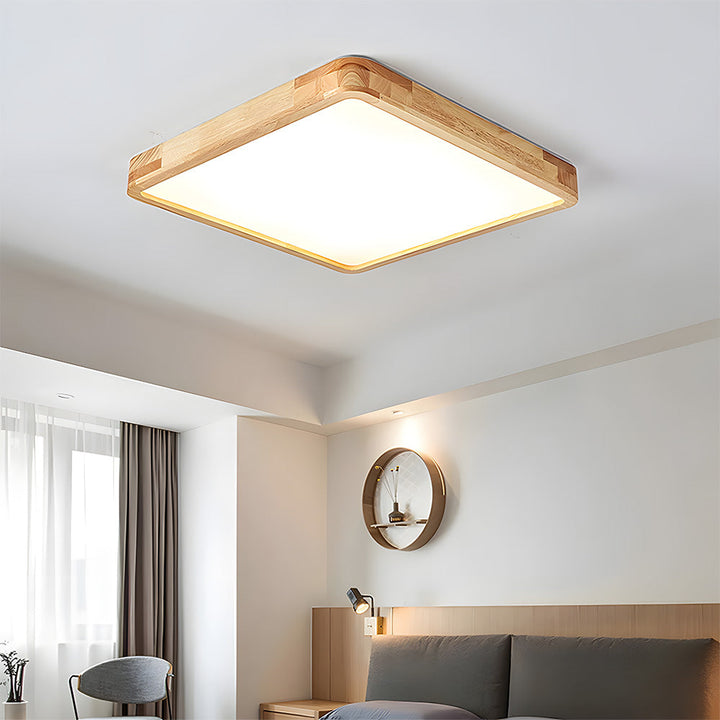 Erlivon | Modern Minimalist LED Wood Flush Mount Ceiling Light Fixture 15