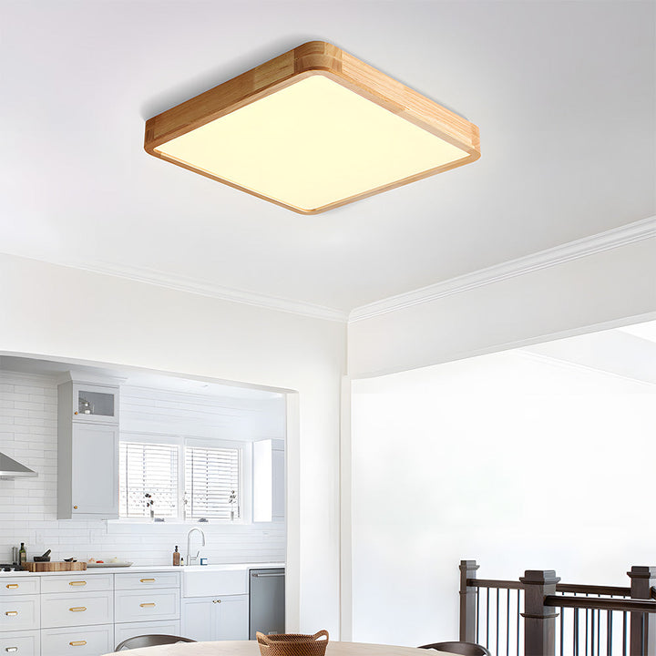 Erlivon | Modern Minimalist LED Wood Flush Mount Ceiling Light Fixture 18