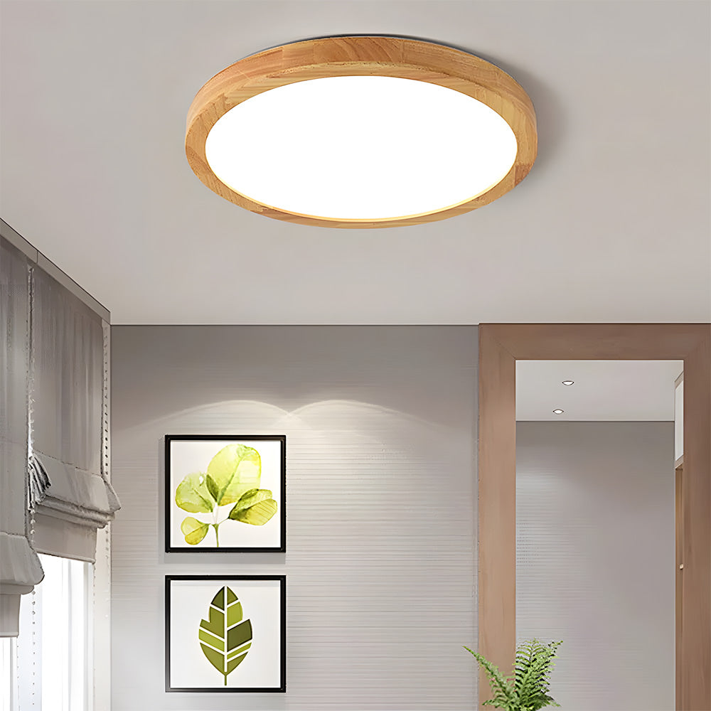 Erlivon | Modern Minimalist LED Wood Flush Mount Ceiling Light Fixture 2