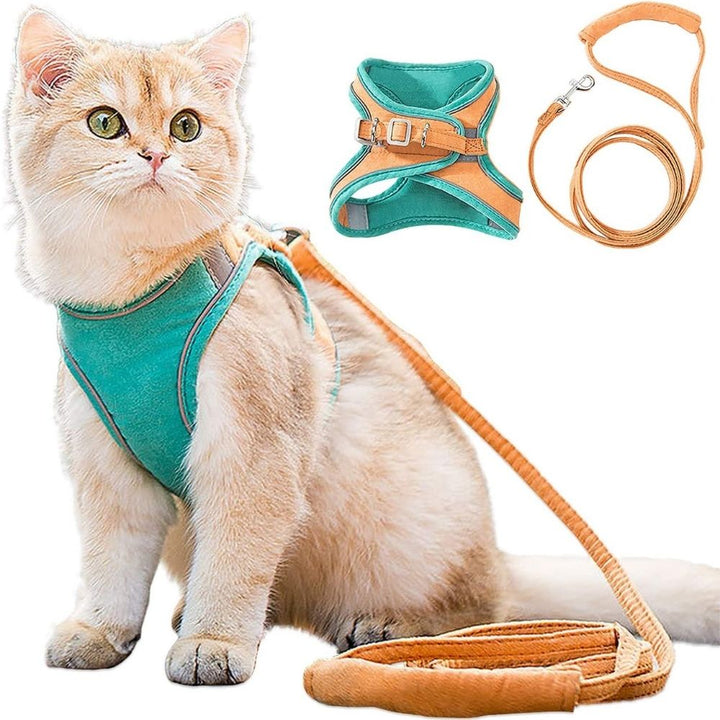 Escape-Proof Cat Harness and Leash Set – Adjustable, Comfortable, Breathable Fabric for Safe Outdoor Adventures 0
