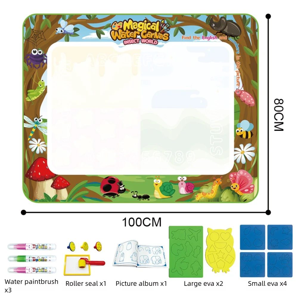 Extra Large Water Doodle Mat Educational Toy Non-Toxic Polyester for Kids 6