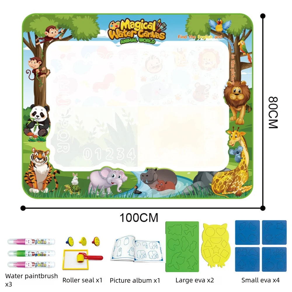 Extra Large Water Doodle Mat Educational Toy Non-Toxic Polyester for Kids 9