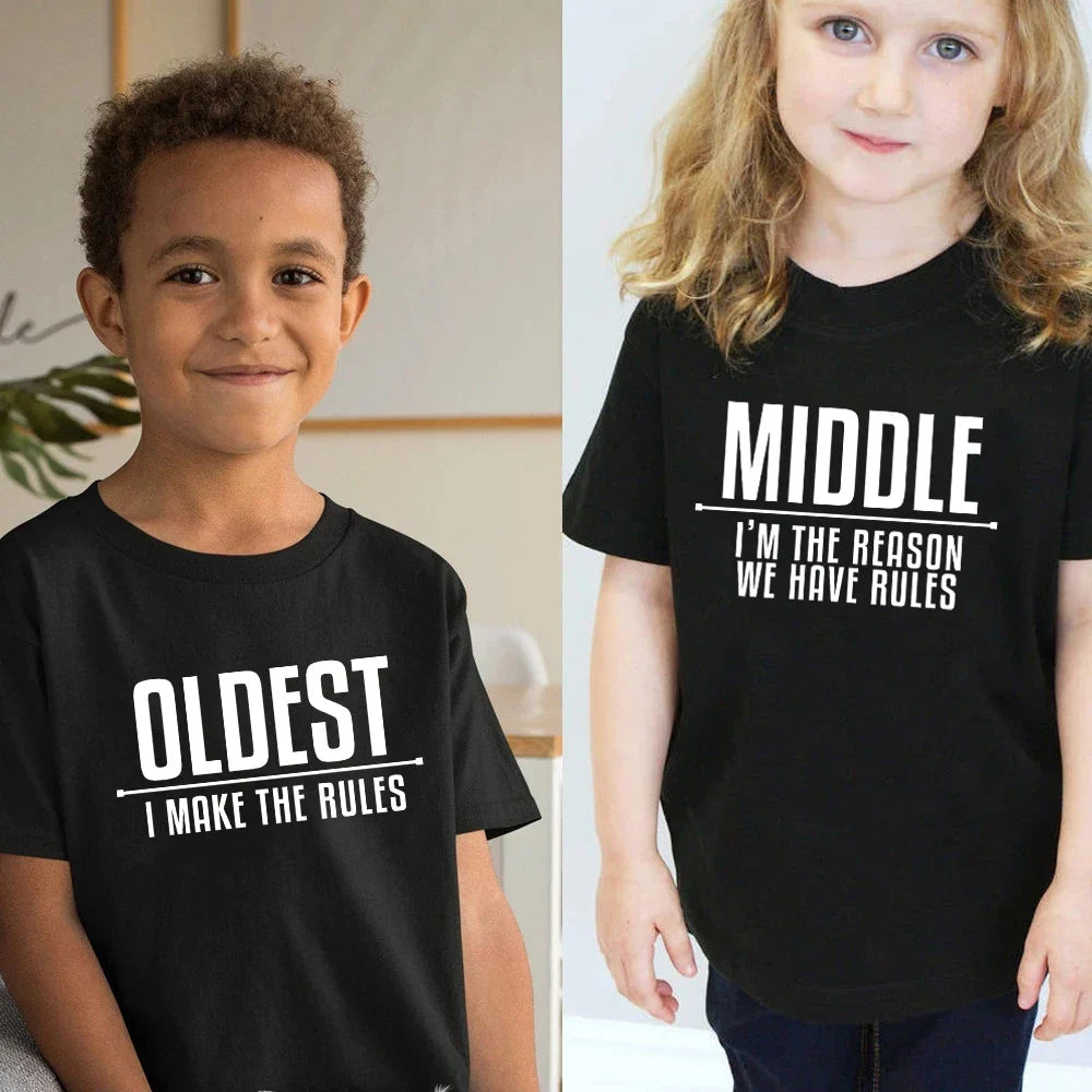 FamilyMatch™ – Matching T-Shirts with Text – Family Outfit Set 3