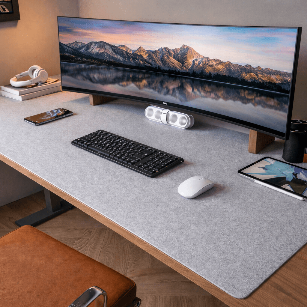 FeltGuard | Elegant Non-Slip Wool Desk Pad and Keyboard Mat Protector 0