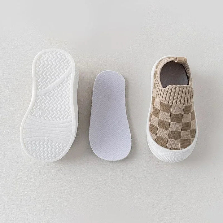 Flexibele Instapschoenen voor Peuters met Antislipzool en Ruitjespatroon - Comfortabele Slip-On Schoenen 4