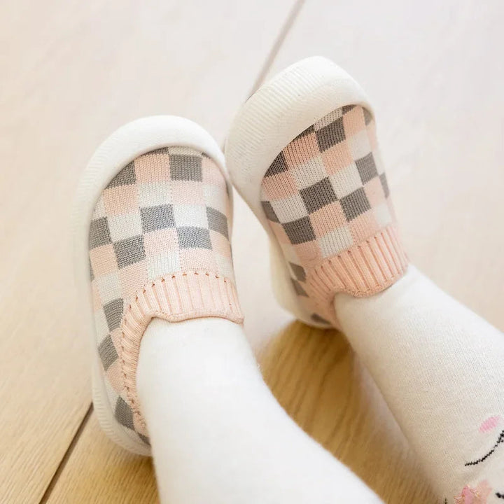 Flexibele Instapschoenen voor Peuters met Antislipzool en Ruitjespatroon - Comfortabele Slip-On Schoenen 5
