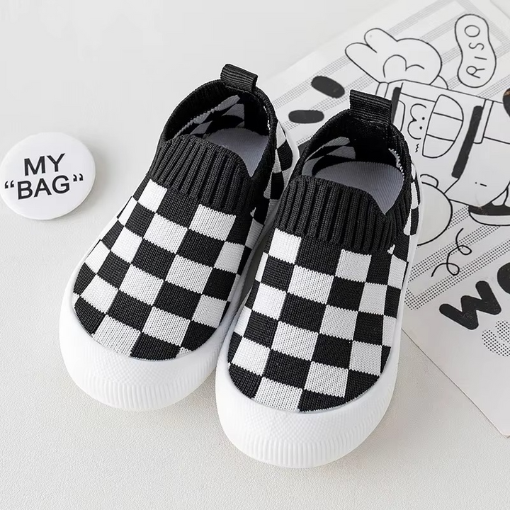 Flexibele Instapschoenen voor Peuters met Antislipzool en Ruitjespatroon - Comfortabele Slip-On Schoenen 7