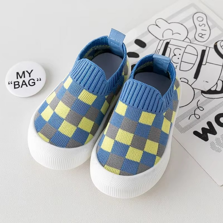 Flexibele Instapschoenen voor Peuters met Antislipzool en Ruitjespatroon - Comfortabele Slip-On Schoenen 8