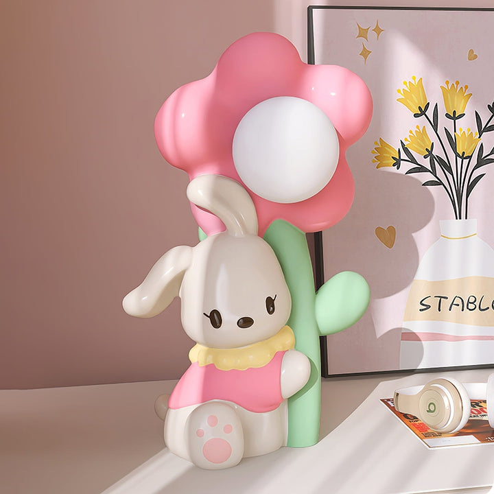 FloraBunny - Table Lamp with Sweet Rabbit and Delicate Flower Design 2