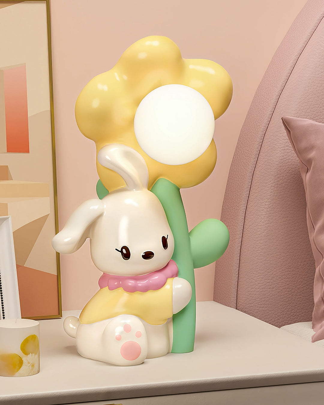 FloraBunny - Table Lamp with Sweet Rabbit and Delicate Flower Design 3