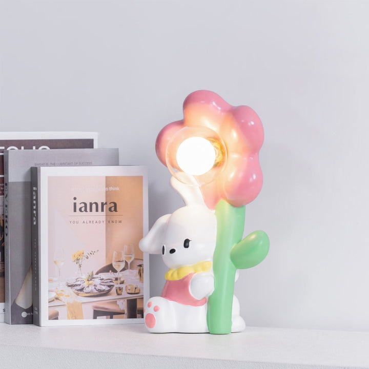 FloraBunny - Table Lamp with Sweet Rabbit and Delicate Flower Design 4