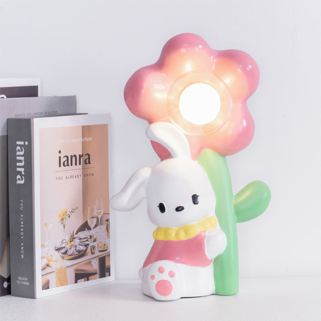 FloraBunny - Table Lamp with Sweet Rabbit and Delicate Flower Design 7