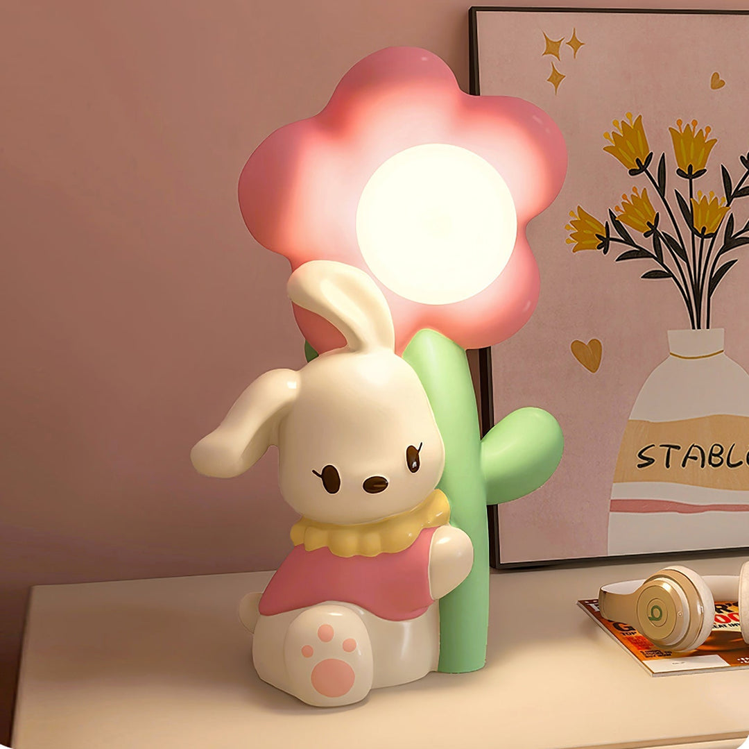 FloraBunny - Table Lamp with Sweet Rabbit and Delicate Flower Design 9