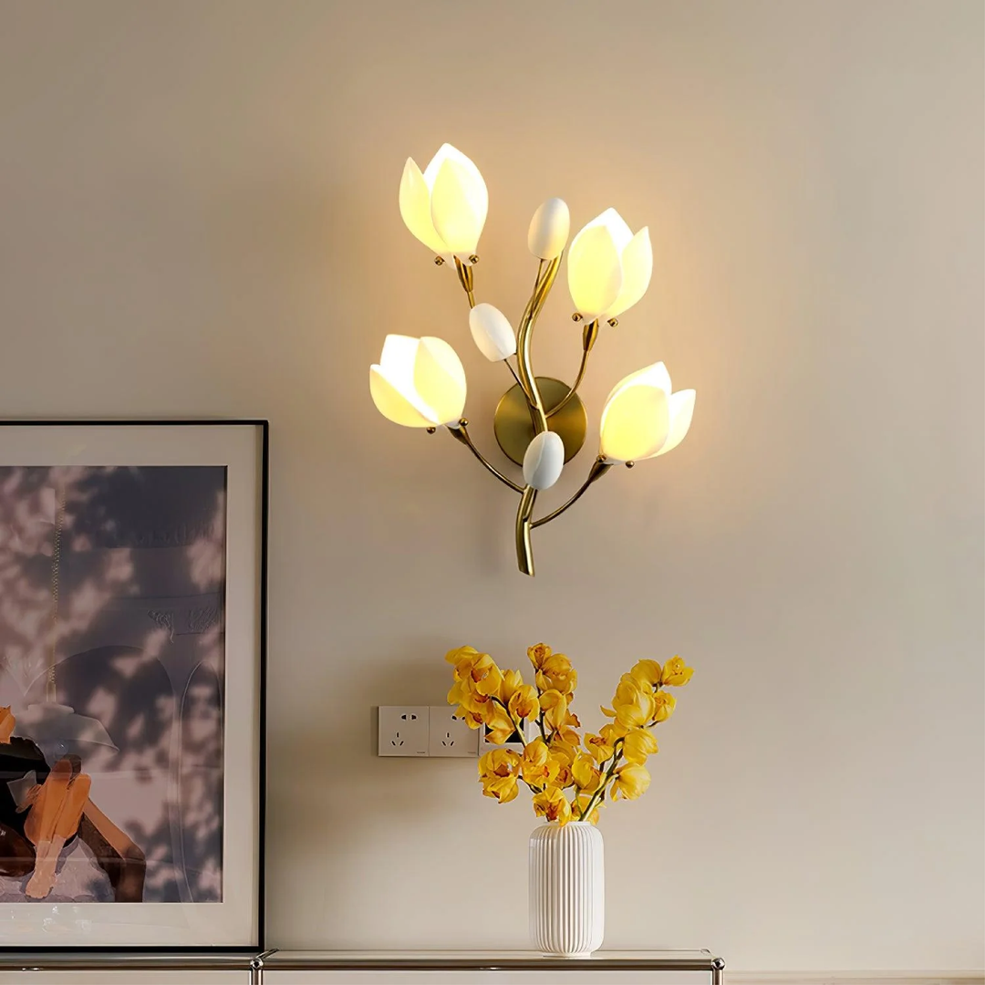 FloraCeramica | Elegant Artistic Ceramic Wall Sconce Lighting Fixture 0