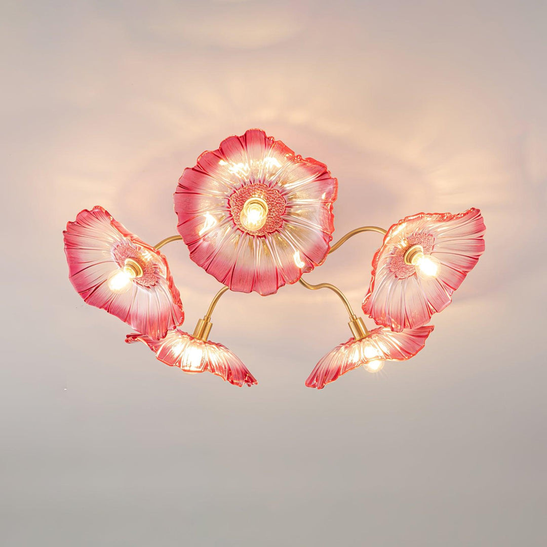 Floralis | Elegant Artistic Glass Ceiling Light Fixture for Warm Ambiance 11
