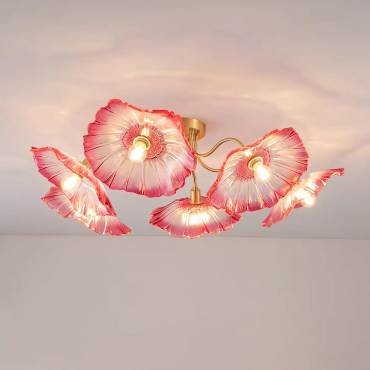Floralis | Elegant Artistic Glass Ceiling Light Fixture for Warm Ambiance 13