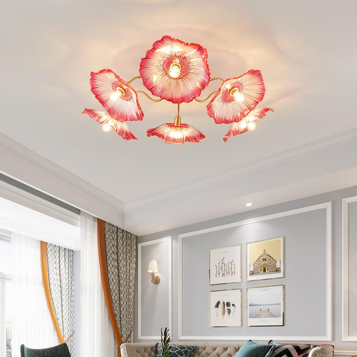Floralis | Elegant Artistic Glass Ceiling Light Fixture for Warm Ambiance 3