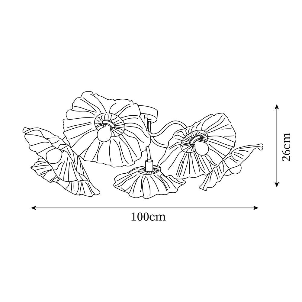 Floralis | Elegant Artistic Glass Ceiling Light Fixture for Warm Ambiance 5