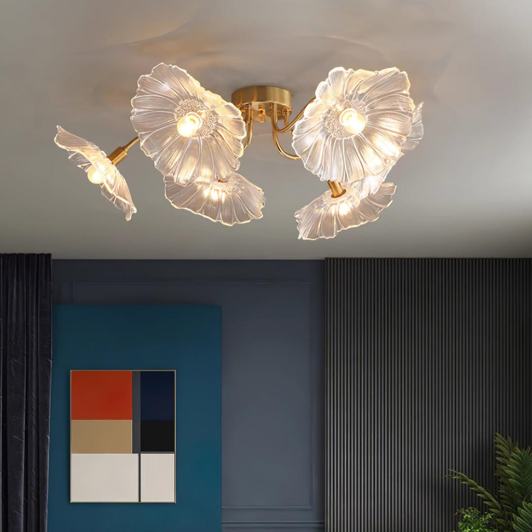 Floralis | Elegant Artistic Glass Ceiling Light Fixture for Warm Ambiance 8