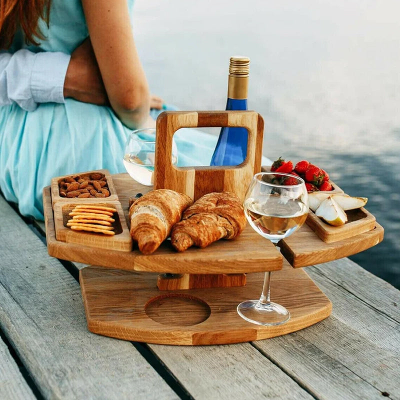 Foldable Wine Table for Outdoor Picnics 2