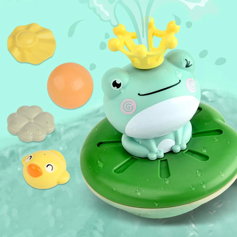 FroggySpray – Frog pool fountain toy with a playful sprinkler and a smiling character look 4