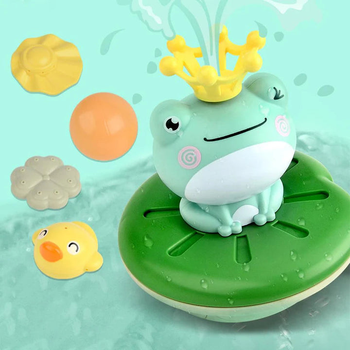 FroggySpray – Frog pool fountain toy with a playful sprinkler and a smiling character look 4