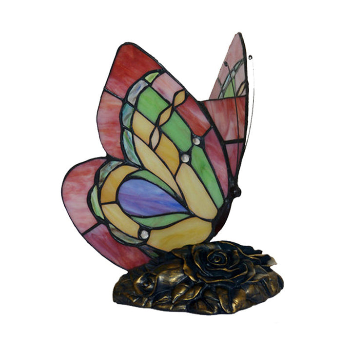 GardenLuxe – Victorian Floral Resin Table Lamp with Butterfly 1