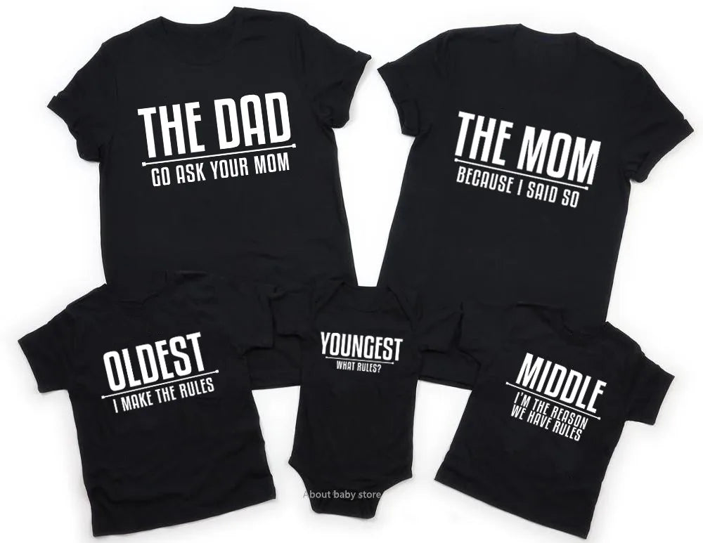 Gezins T-shirt Set Comfortabel Katoen Voor Volwassenen en Kinderen 1