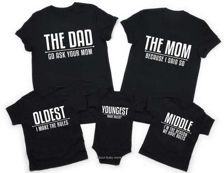 Gezins T-shirt Set Comfortabel Katoen Voor Volwassenen en Kinderen 1