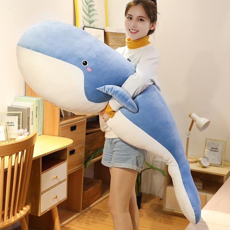 Giant blue whale plush toy 0