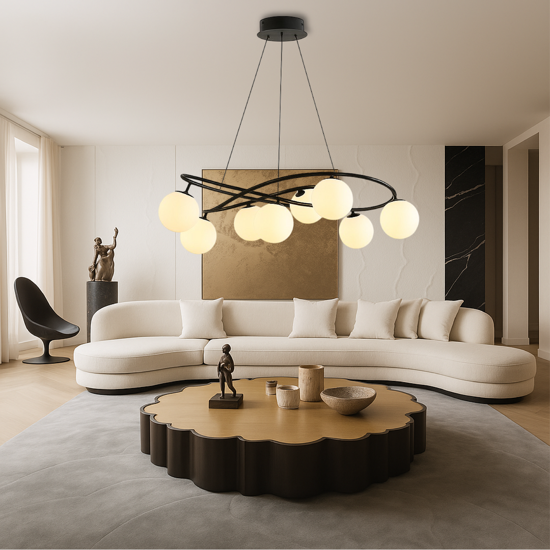 Gilvyn | Retro Black Chandelier in Modern Scandinavian Style 1