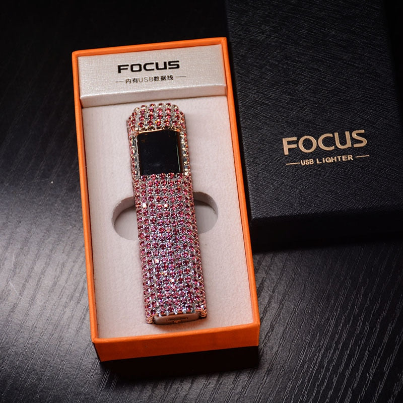 GlamourStone | Elegant Chic Rhinestone Rechargeable Lighter Accessory 0