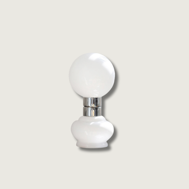 GlobeLume – Sleek White Glass Lamp Design 0