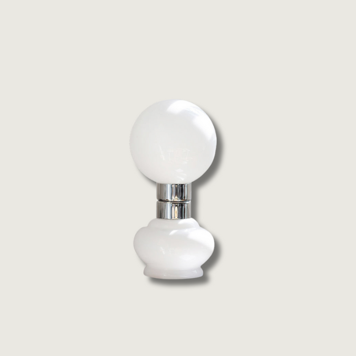 GlobeLume – Sleek White Glass Lamp Design 0