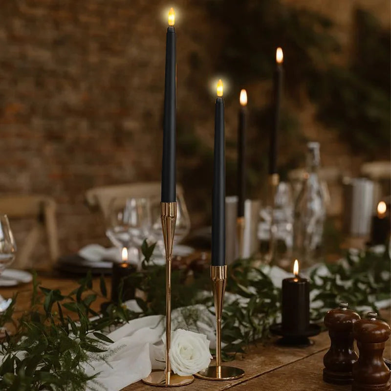 GloomLight - LED Black Taper Candles for Halloween and Weddings 2
