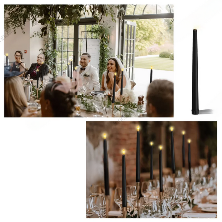 GloomLight - LED Black Taper Candles for Halloween and Weddings 4