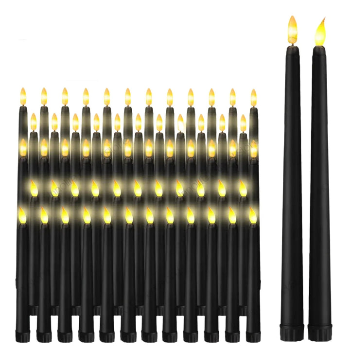 GloomLight - LED Black Taper Candles for Halloween and Weddings 5