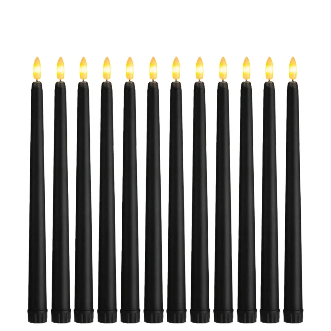 GloomLight - LED Black Taper Candles for Halloween and Weddings 7