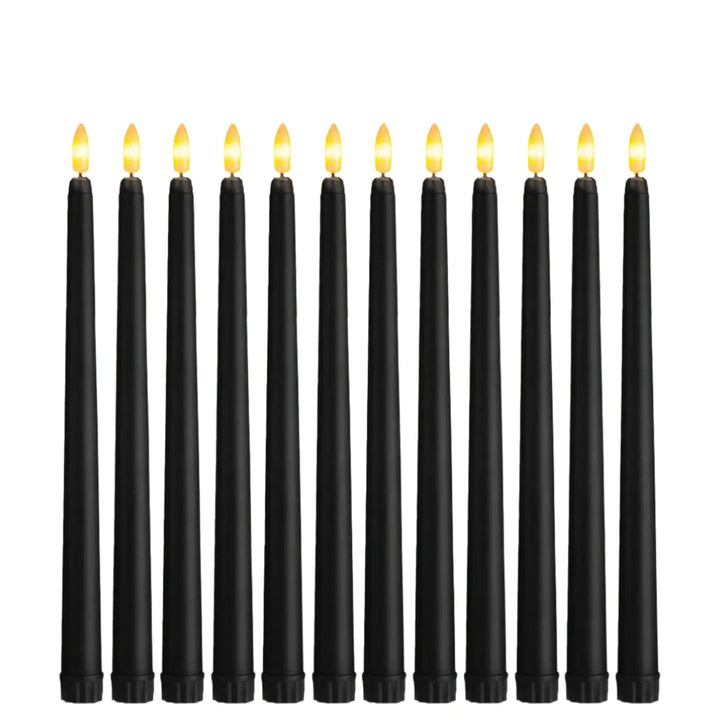 GloomLight - LED Black Taper Candles for Halloween and Weddings 7