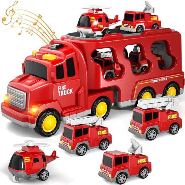 Grote Vrachtwagen Speelgoed Dubbellaags Met Mini Voertuigen En Muziekfunctie ABS-Plastic 0