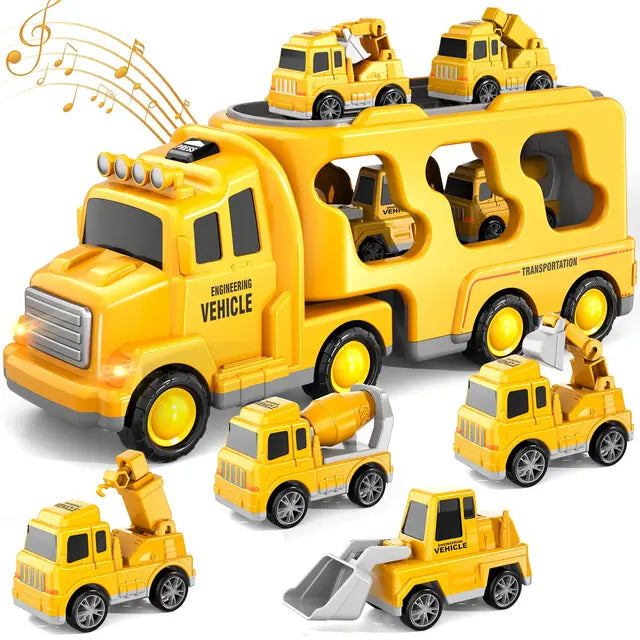 Grote Vrachtwagen Speelgoed Dubbellaags Met Mini Voertuigen En Muziekfunctie ABS-Plastic 2