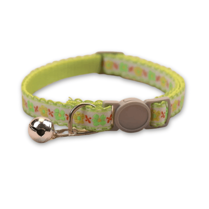 Handmade Floral Pattern Pet Collar for Cats and Puppies – Adjustable with Bell 11