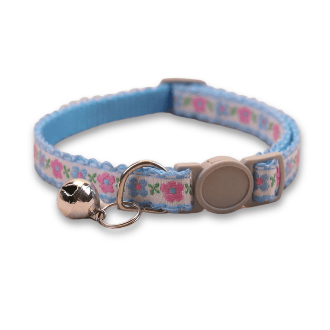 Handmade Floral Pattern Pet Collar for Cats and Puppies – Adjustable with Bell 15