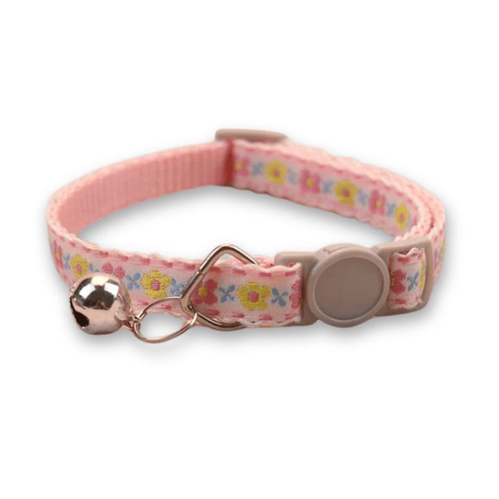 Handmade Floral Pattern Pet Collar for Cats and Puppies – Adjustable with Bell 5