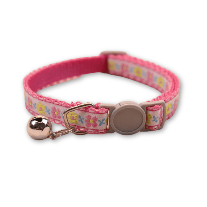 Handmade Floral Pattern Pet Collar for Cats and Puppies – Adjustable with Bell 6