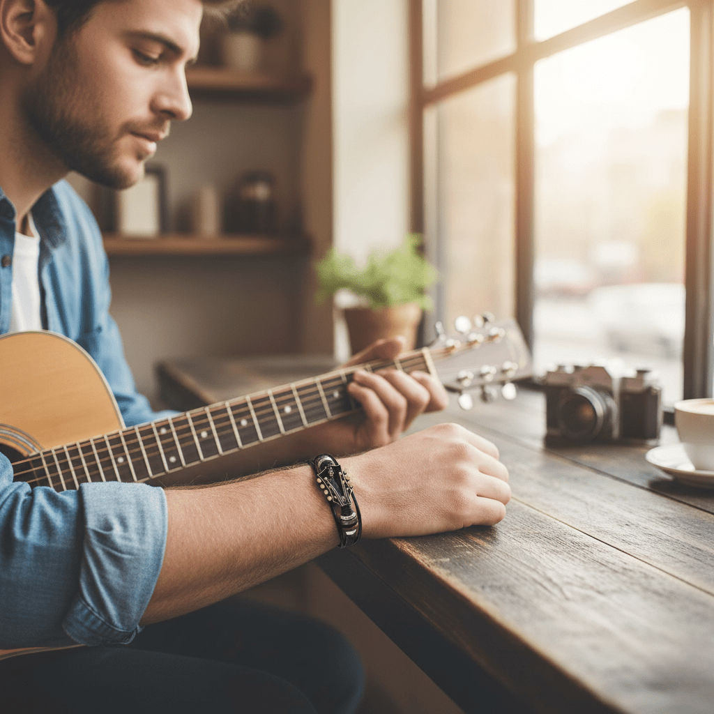 Harmonia | Stylish Durable Leather Guitar-Inspired Bracelet for Music Lovers 1