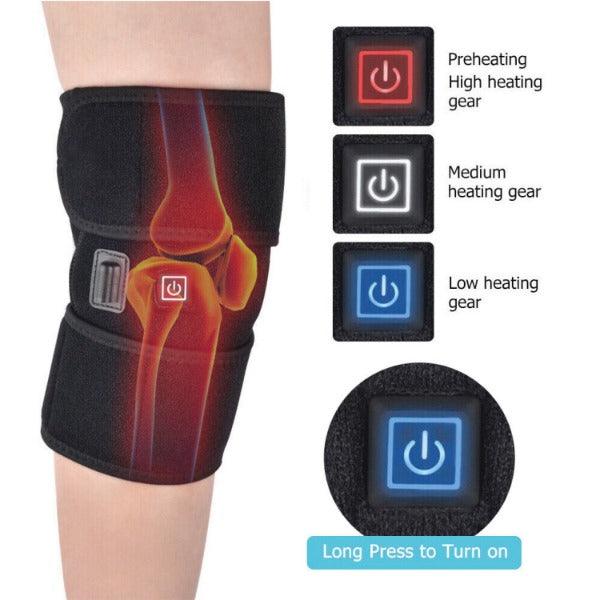 Heated Knee Brace - Heated Knee Brace Wrap Support | Electric Therapeutic Heating Pad W/Rechargable 7.4V 2600Mah Battery for Joint Pain Relief 3