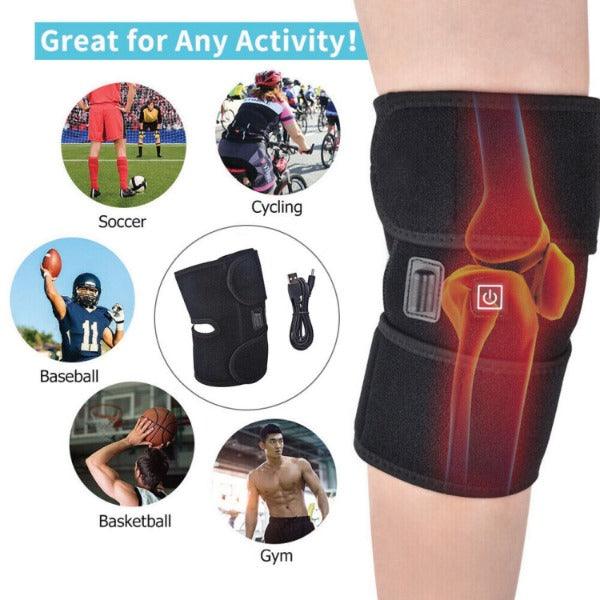 Heated Knee Brace - Heated Knee Brace Wrap Support | Electric Therapeutic Heating Pad W/Rechargable 7.4V 2600Mah Battery for Joint Pain Relief 4