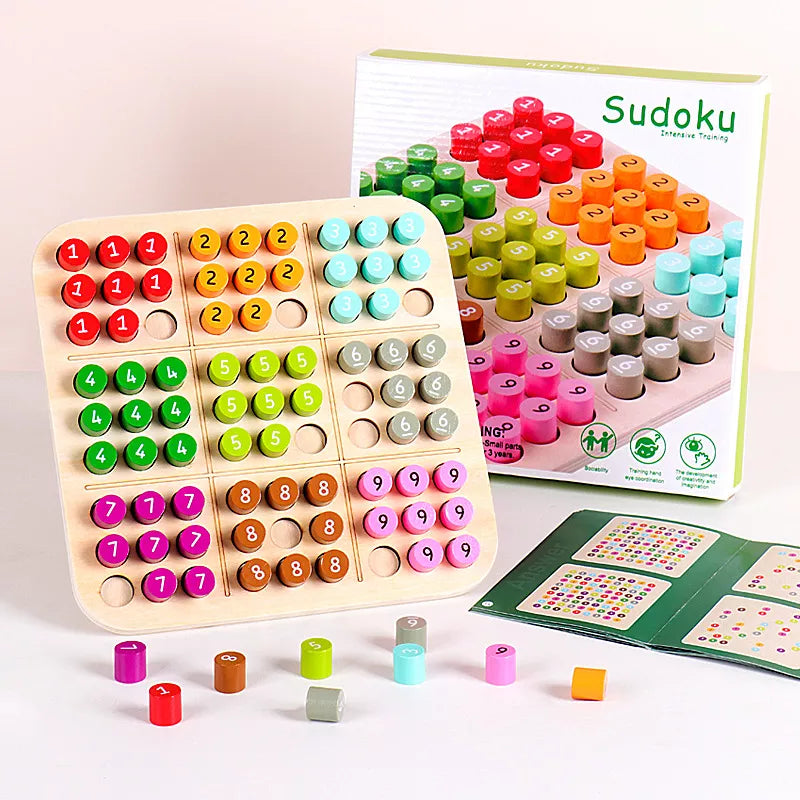 Houten 3D Sudoku Spel Educatief Handgemaakt Veilig Voor Kinderen 22x22 cm 0