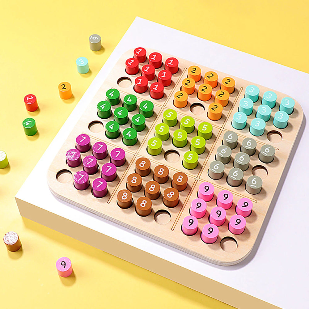 Houten 3D Sudoku Spel Educatief Handgemaakt Veilig Voor Kinderen 22x22 cm 1